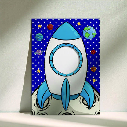 Space Rocket Photo Booth Prop – Outer Space Face Cut-Out (5 mm Foam)