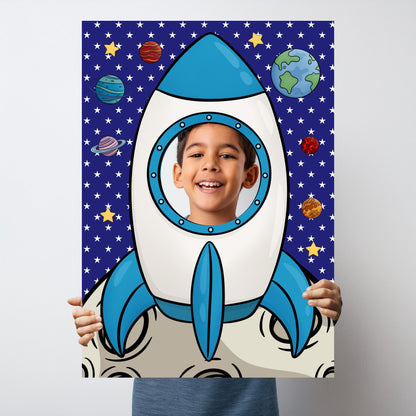 Space Rocket Photo Booth Prop – Outer Space Face Cut-Out (5 mm Foam)