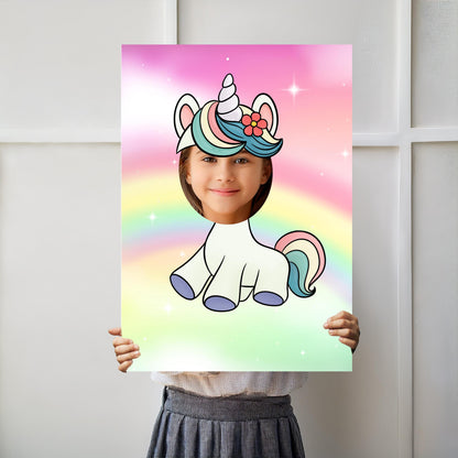 Unicorn Photo Booth Prop – Fairy Tale Face Cut-Out (5 mm Foam)