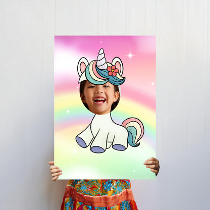 Unicorn Photo Booth Prop – Fairy Tale Face Cut-Out (5 mm Foam)