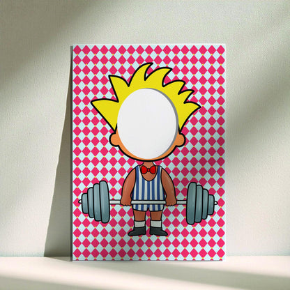 Strongman Photo Booth Prop – Circus Party Face Cut-Out (5 mm Foam)