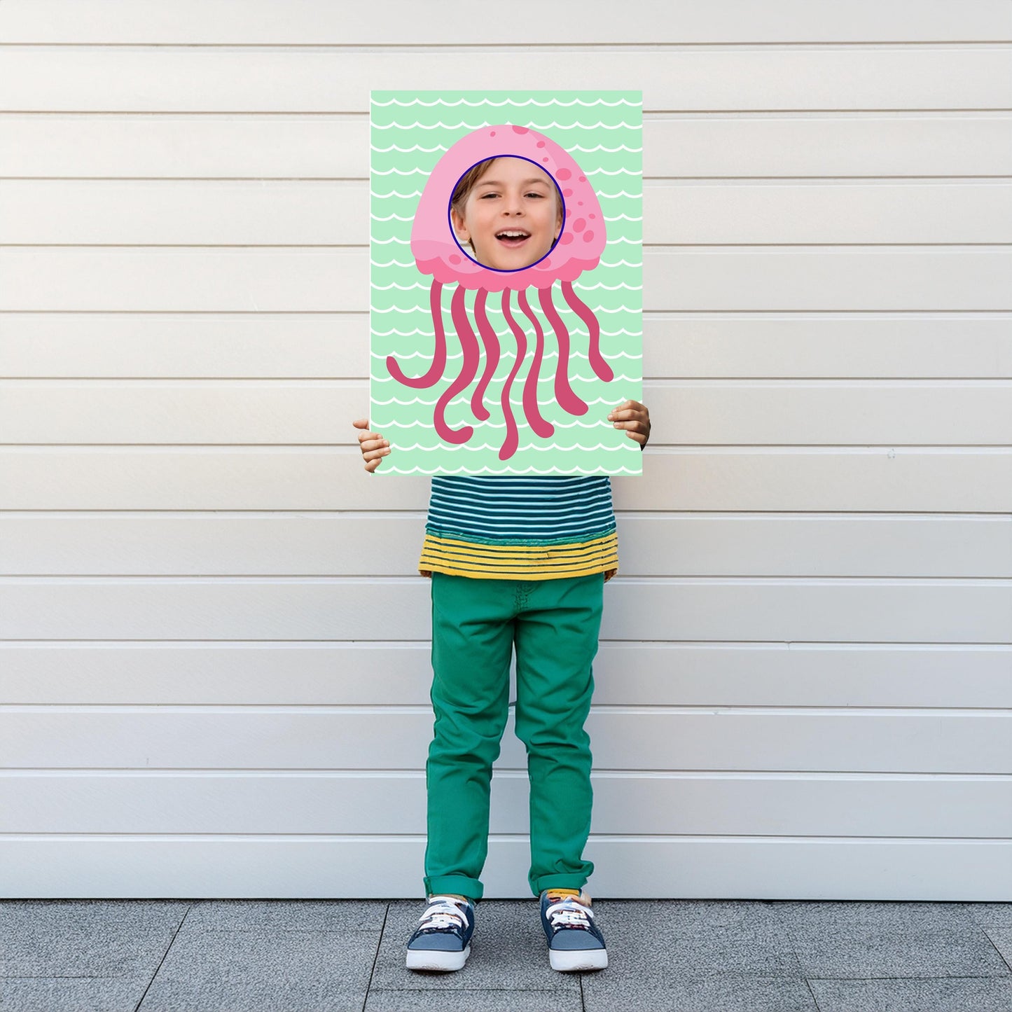 Jellyfish Photo Booth Prop – Under-the-Sea Face Cut-Out (5 mm Foam)