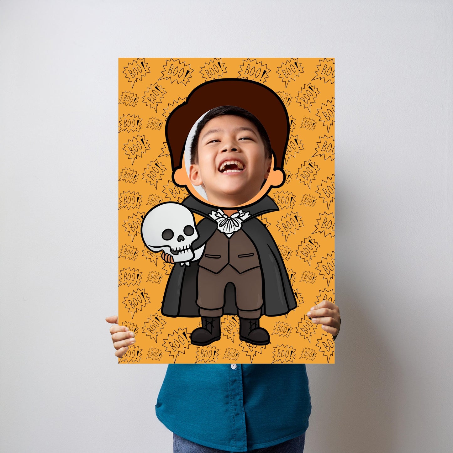 Spooky Boy Photo Booth Prop – Halloween Face Cut-Out (5 mm Foam)