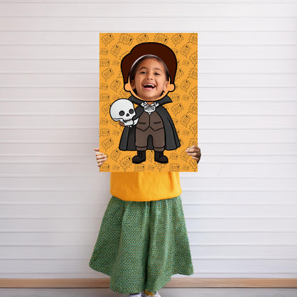 Spooky Boy Photo Booth Prop – Halloween Face Cut-Out (5 mm Foam)