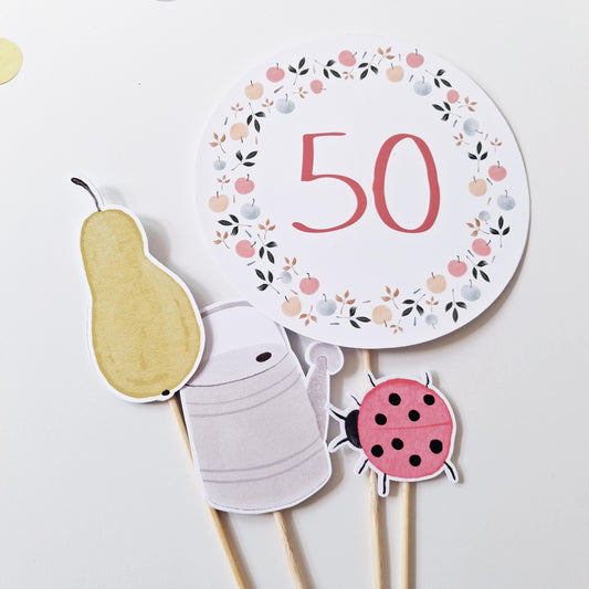 Personalised Fruit Garden Cake Topper Set