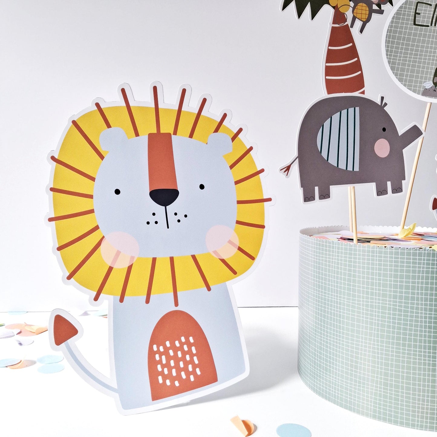 Personalised Jungle Safari Cake Topper Set – Wild One Birthday Décor