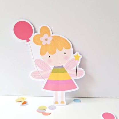 Magical Flower Fairy Cake Topper Set with Freestanding Figure – Personalised Party Decor