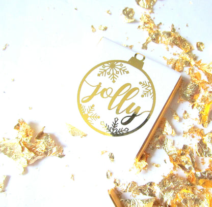 Personalised White Gold Bubble Christmas Chocolates – Pack of 25