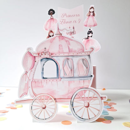 Princess Cake Topper Set – Carriage, Unicorn and Figurines