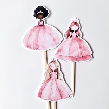 Princess Cake Topper Set – Carriage, Unicorn and Figurines