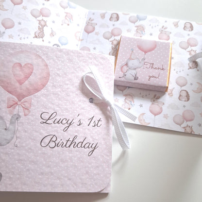 Personalised 1st Birthday Favours for Girls – Chocolate Thank-You Treats