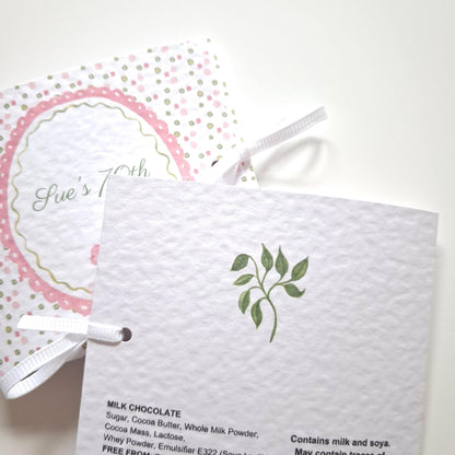 Personalised Pink Floral Milestone Birthday Favours – Chocolate Thank-You Treats