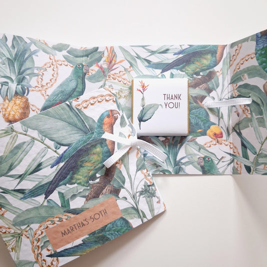 Personalised Tropical Birthday Favours – Chocolate Thank-You Treats