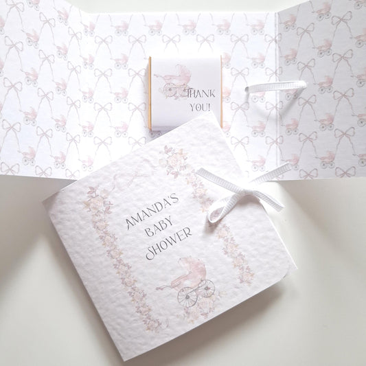 Personalised Baby Shower Favours for Girls – Pink Chocolate Thank-You Treats