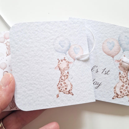 Personalised Baby Giraffe 1st Birthday Favours for Boys – Chocolate Treats