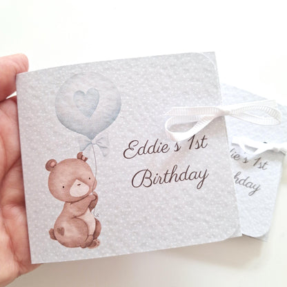 Personalised Baby Bear 1st Birthday Favours for Boys – Chocolate Treats