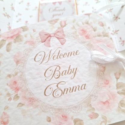 Personalised Welcome Baby Girl Favours – Chocolate Thank-You Gifts