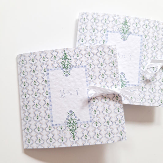 Blue Botanical Wedding Favours – Personalised Chocolate Gifts