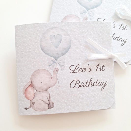 Personalised Baby Elephant 1st Birthday Favours for Boys – Chocolate Treats