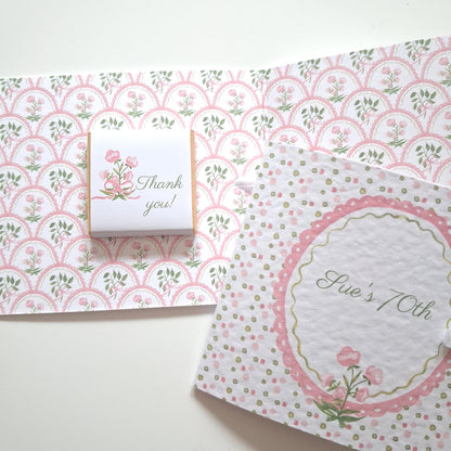Personalised Pink Floral Milestone Birthday Favours – Chocolate Thank-You Treats