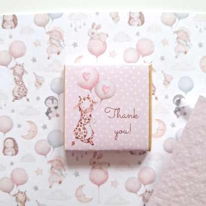 Personalised Baby Giraffe 1st Birthday Favours for Girls – Chocolate Treats