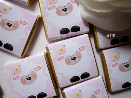 Lamb Chocolate Favours – Personalised Pack of 25