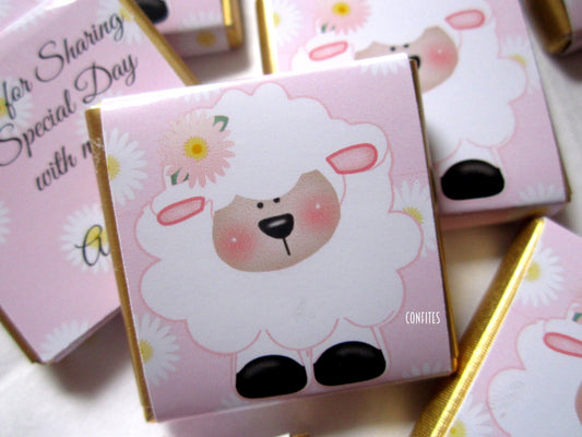 Lamb Chocolate Favours – Personalised Pack of 25