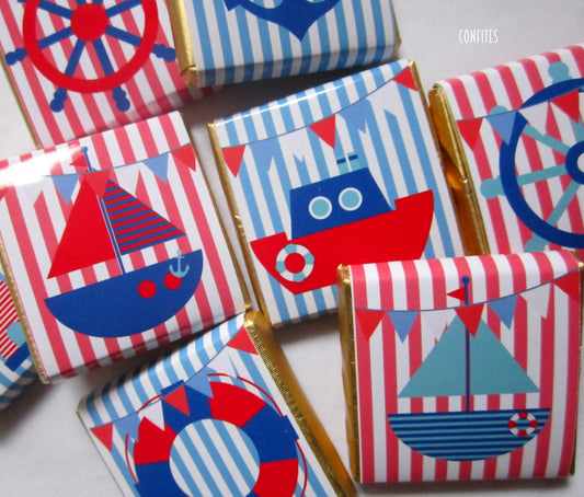 Personalised Nautical Chocolate Favours (Pack of 25)