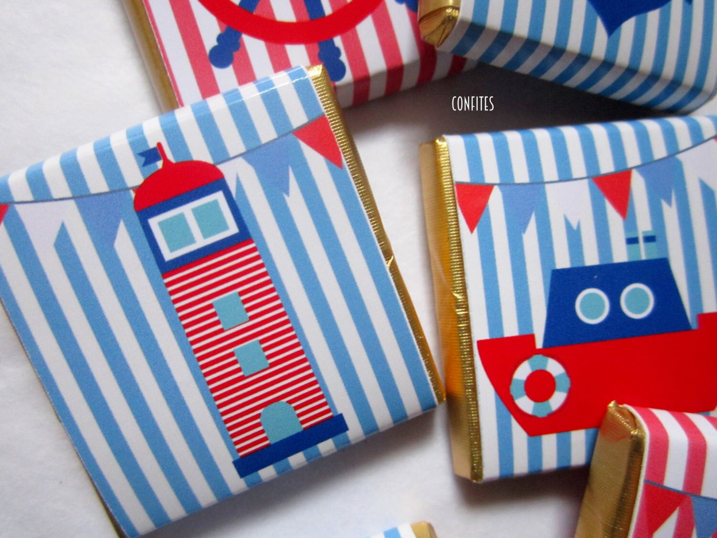 Personalised Nautical Chocolate Favours (Pack of 25)