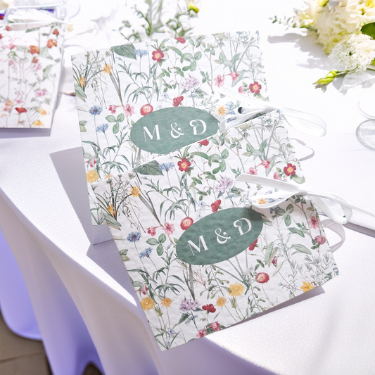 Personalised Botanical Wedding Favours – Chocolate Thank-You Treats