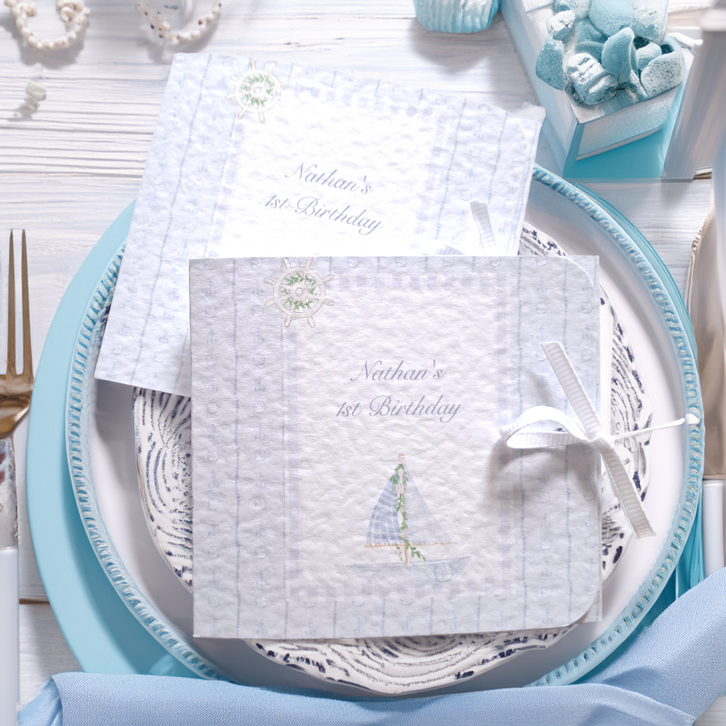 Personalised Nautical 1st Birthday Favours for Boys – Chocolate Treats