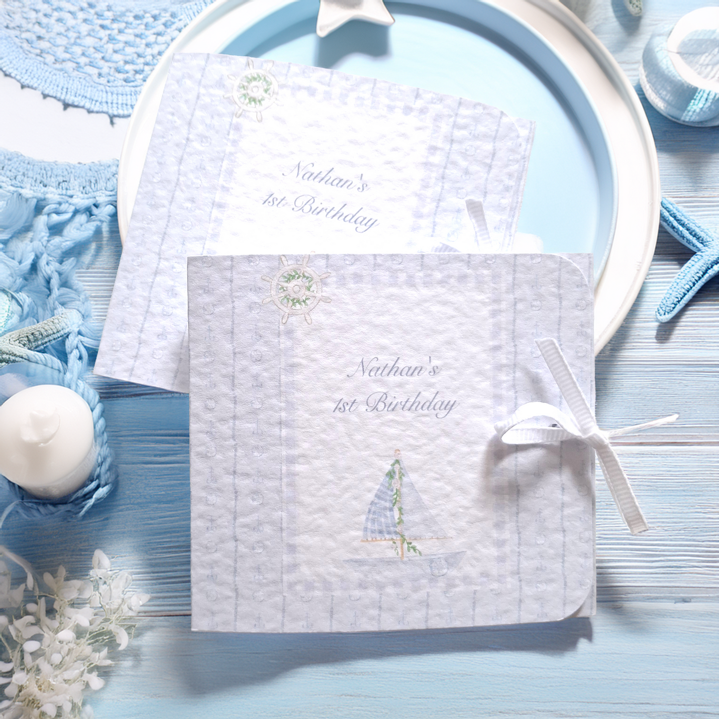 Personalised Nautical 1st Birthday Favours for Boys – Chocolate Treats