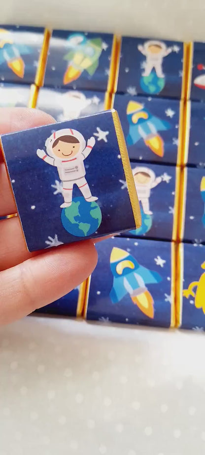 Personalised Astronaut Chocolate Favours, Space Party Treats (Pack of 25)
