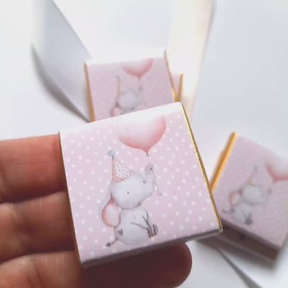 Personalised Baby Elephant Chocolate Favours – Pack of 25