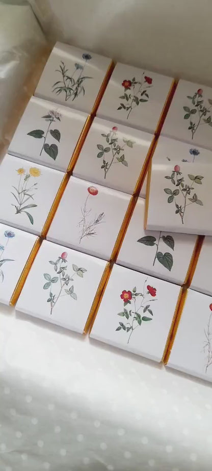 Wild Flower Thank You Favours – Personalised Botanical Chocolates (Pack of 25)