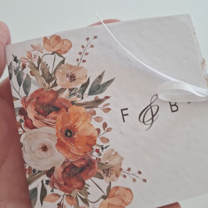 Personalised Autumn Flower Chocolate Favours – Rustic Wedding and Party Thank You Gifts