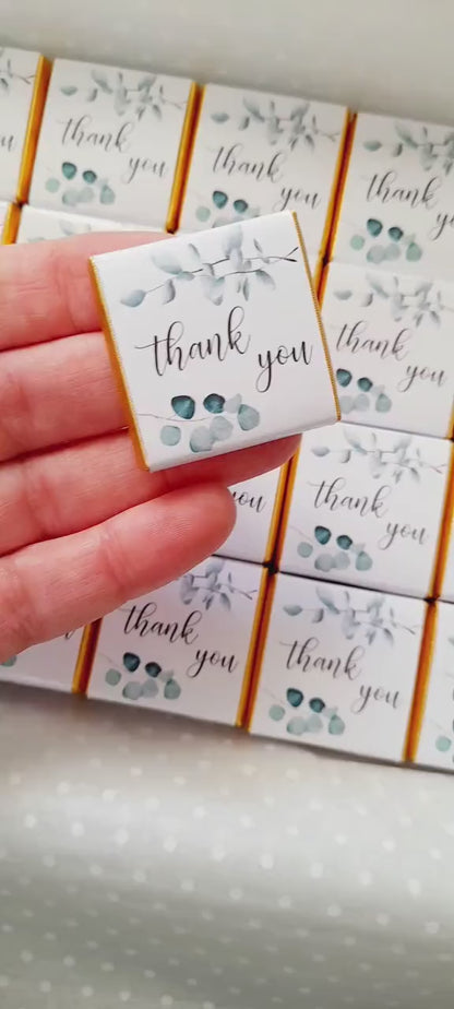 Personalised Thank You Chocolate Favours – Botanical Design (Pack of 25)