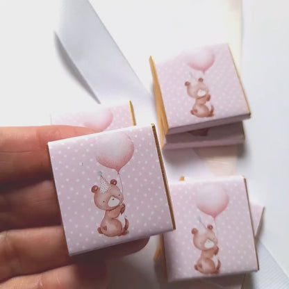 Personalised 1st Birthday Baby Bear Chocolate Favours  ( Pack of 25)