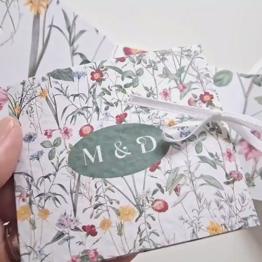 Personalised Botanical Wedding Favours – Chocolate Thank-You Treats