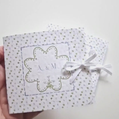 Custom Wedding Favours with Chocolate – Blue and Green Design