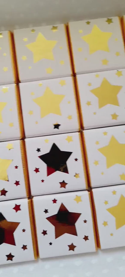 Personalised Golden Star Chocolate Favours – Party Treats (Pack of 25)