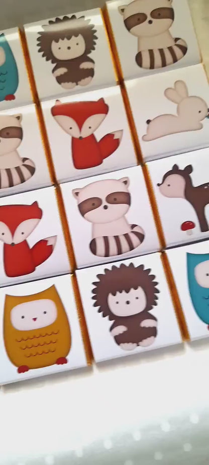Woodland Party Favours, Personalised Animal Chocolates, Baby Shower Treats (Set of 25)