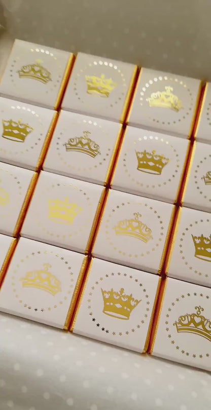 Personalised Golden Crown Chocolate Favours (Pack of 25)
