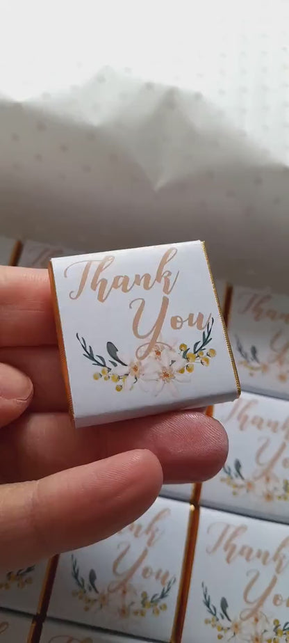 Custom Flower Bouquet Thank You Chocolate Favours – Pack of 25