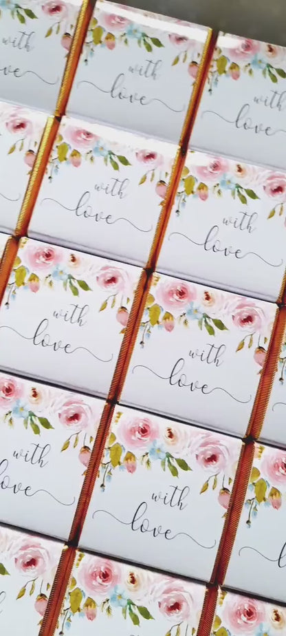 Floral Love Chocolate Favours – Personalised (Pack of 25)