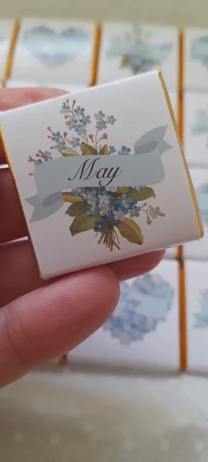 Forget Me Not Personalised Memorial Chocolate Favours (Pack of 25)