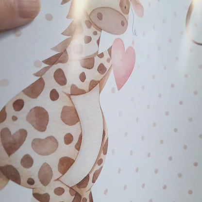 Personalised Giraffe 1st Birthday Banner – Baby Girl Party Décor