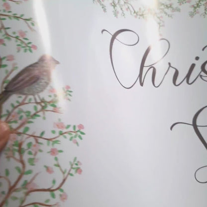 Custom Christening Banner for Girls – Little Birds Design