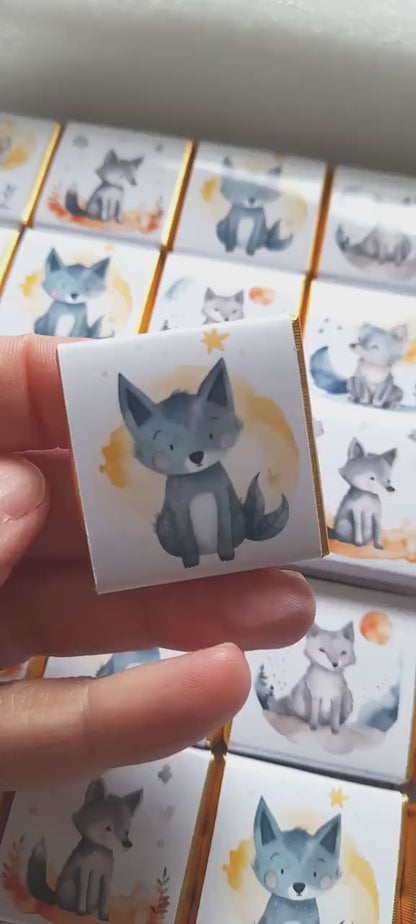 Custom Baby Wolf Chocolate Favours for Boys – Pack of 25