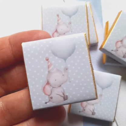 Personalised Elephant 1st Birthday Chocolate Favours (Pack of 25)
